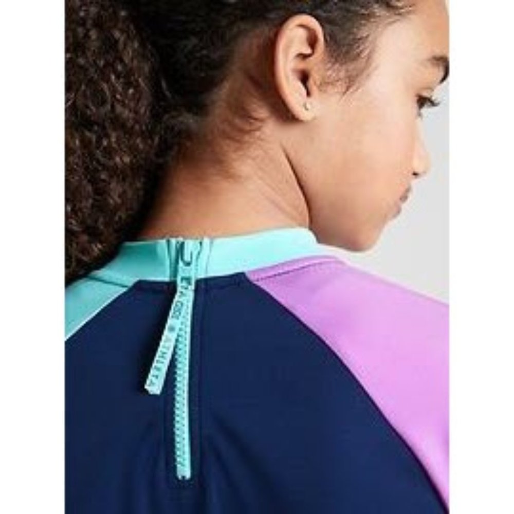 Athleta Girl Mock Neck Rash Guard Sz L/12 - Picture 2 of 10